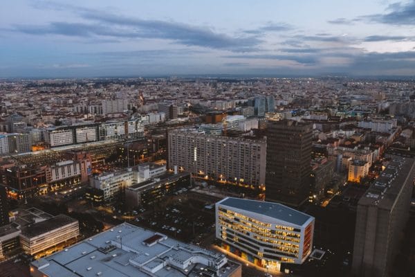 Le quartier de la Part-Dieu à Lyon, principal quartier d’affaires de la ville et deuxième de France après La Défense à Paris