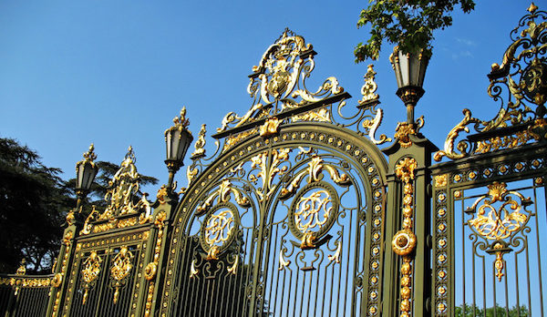 Gate of the Parc de La Tete d'Or in Lyon, France. Gate of the children of Rhone (porte des enfants du rhone).