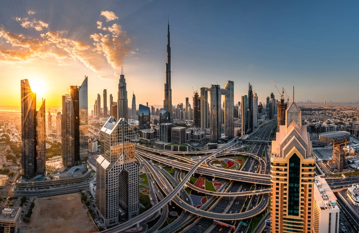 Vue aérienne des immeubles haut de gamme près du Pullman Dubaï Downtown