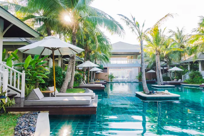 Propriété à vendre à Ubud Gianyar avec jardin tropical et architecture balinaise.