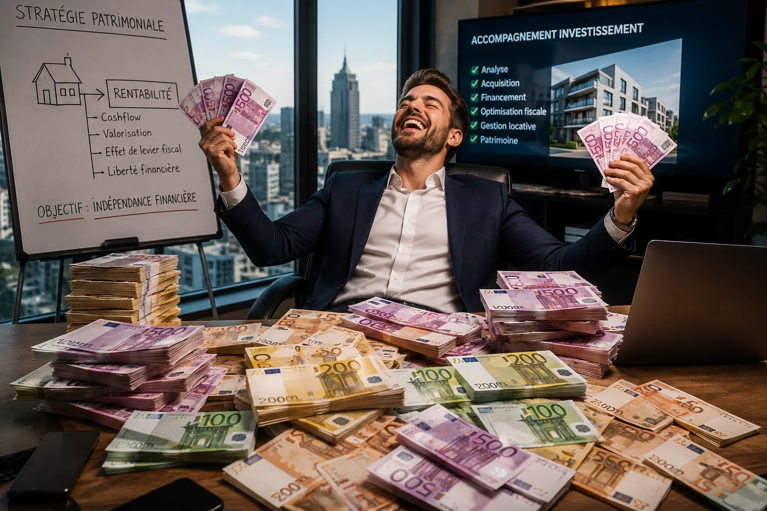 Un jeune primo investisseur qui devient riche grâce à l'accompagnement investissement immobilier