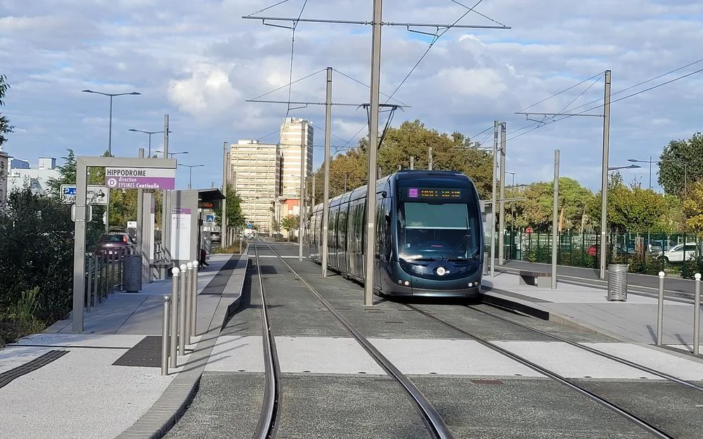 L'axe tram D à Le Bouscat pour illustrer la zone desservie, idéale pour un investissement locatif à Le Bouscat