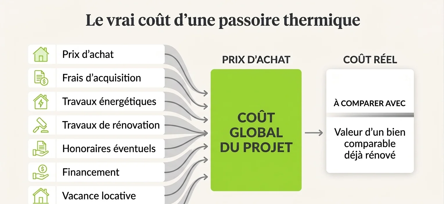 Coût d'intervention pour décider quel est le vrai prix d'un logement passoire thermique