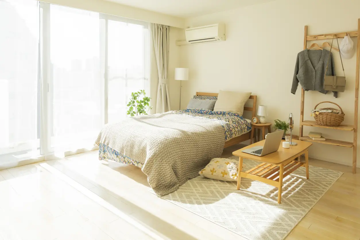 Une chambre d'un appartement pouvant être proposé en LMNP ou en LMP.