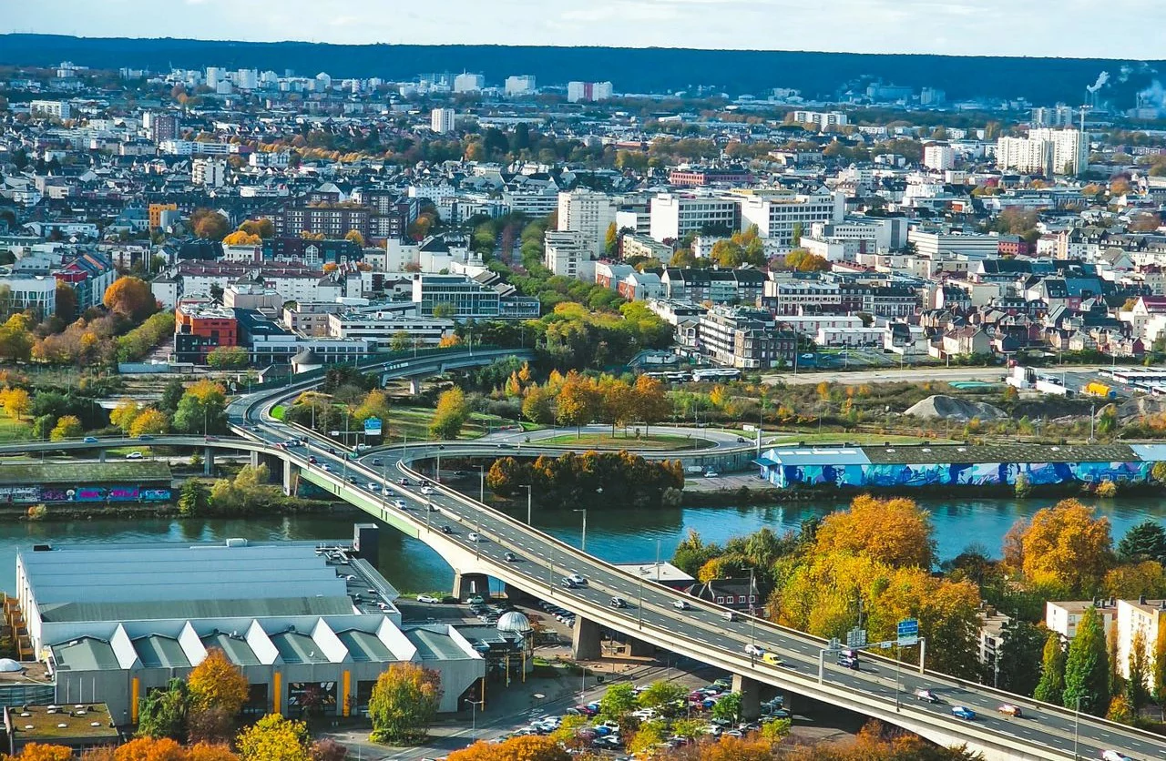 Vue aérienne sur Rouen
