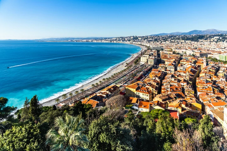 Cliché aérien d'une région de Nice