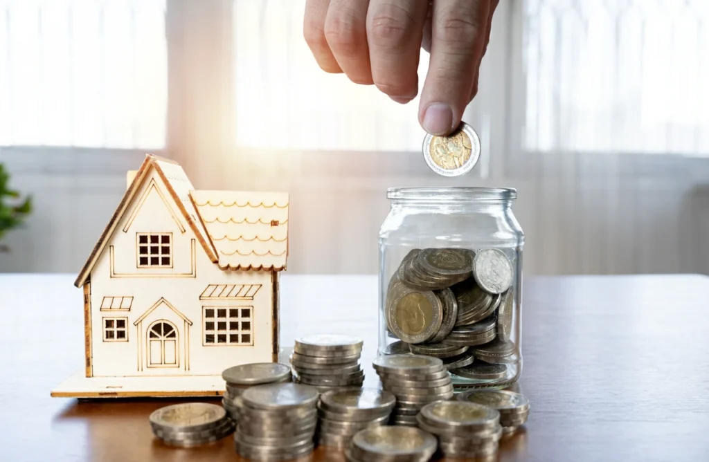 Personne devant ordinateur, calculant sa capacité de remboursement pour un projet immobilier en France