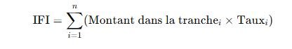 Formule de calcul de l'IFI impôt sur la fortune immobilière