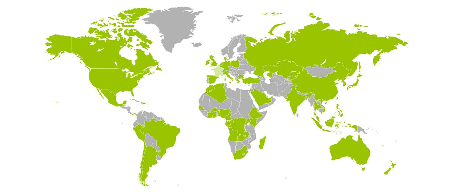 Carte du monde des pays de My expat